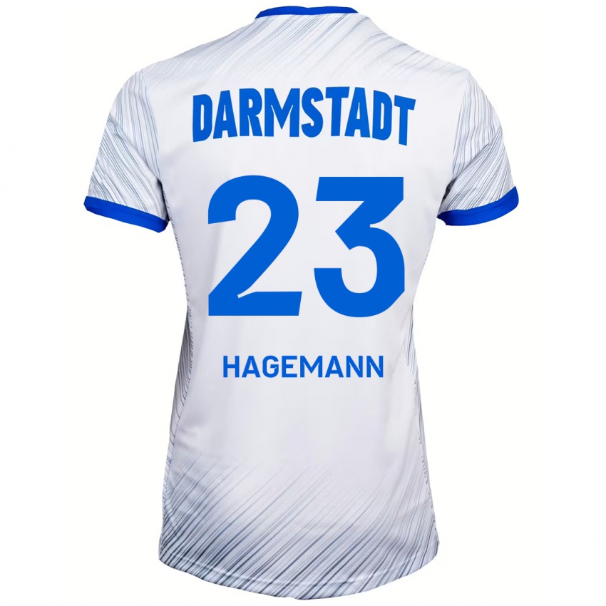 Dětské Emil Hagemann #23 Bílá Modrá Daleko Hráčské Dresy 2024/25 Dres