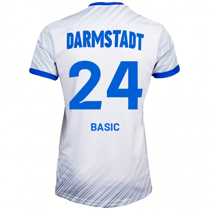 Dětské Benjamin Basic #24 Bílá Modrá Daleko Hráčské Dresy 2024/25 Dres