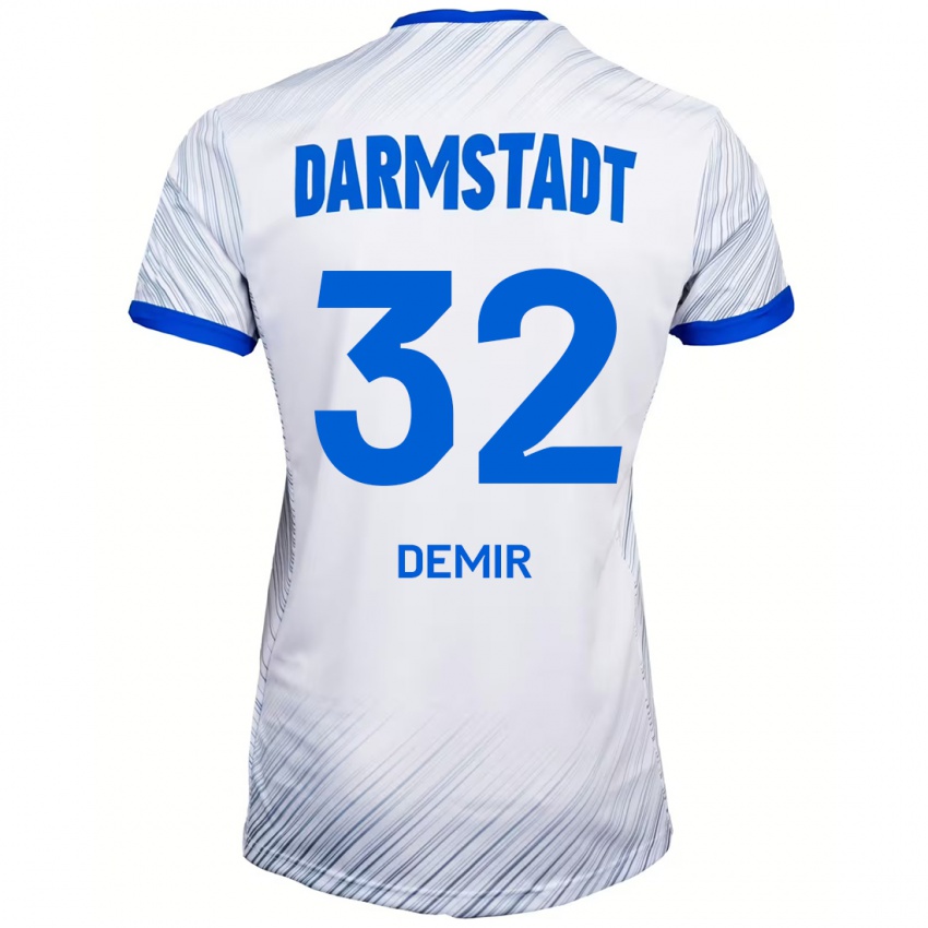 Dětské Lean Demir #32 Bílá Modrá Daleko Hráčské Dresy 2024/25 Dres