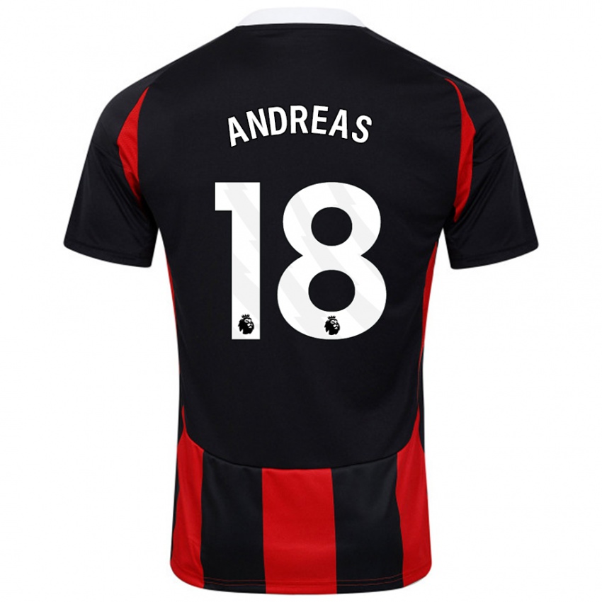 Dětské Andreas Pereira #18 Černá Červená Daleko Hráčské Dresy 2024/25 Dres