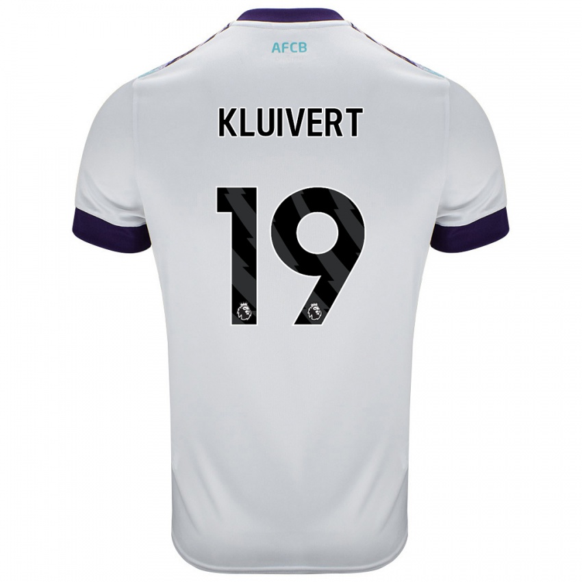 Dětské Justin Kluivert #19 Bílá Zelená Fialová Daleko Hráčské Dresy 2024/25 Dres