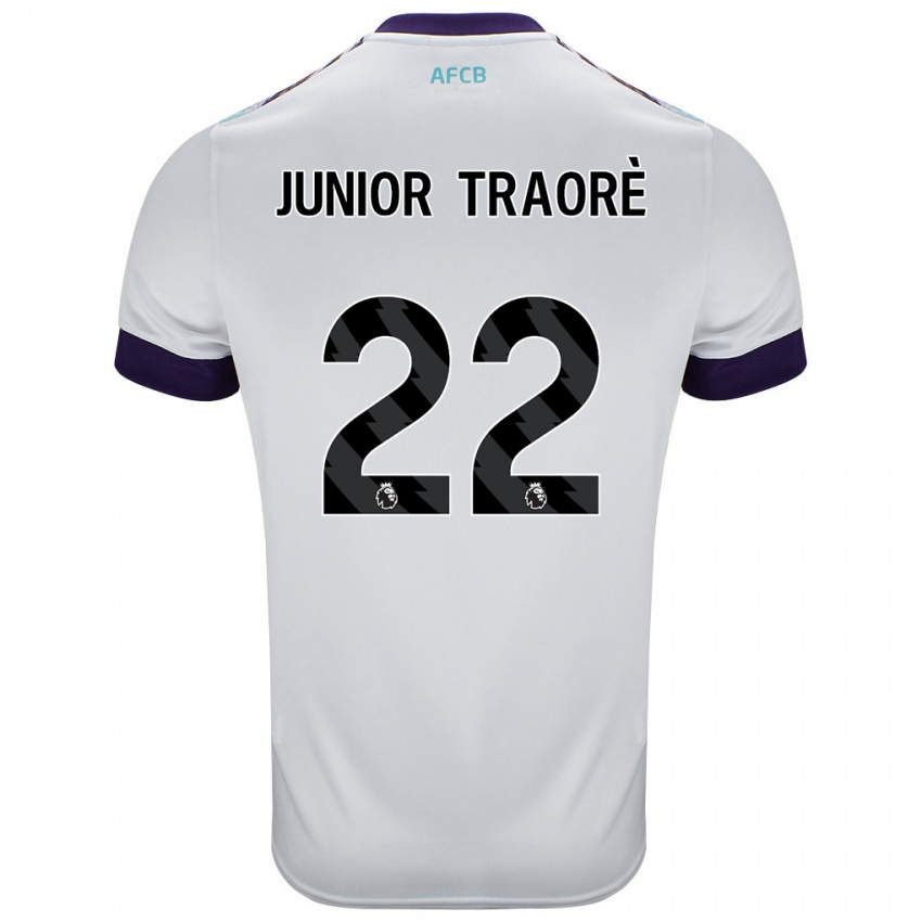 Dětské Hamed Junior Traorè #22 Bílá Zelená Fialová Daleko Hráčské Dresy 2024/25 Dres