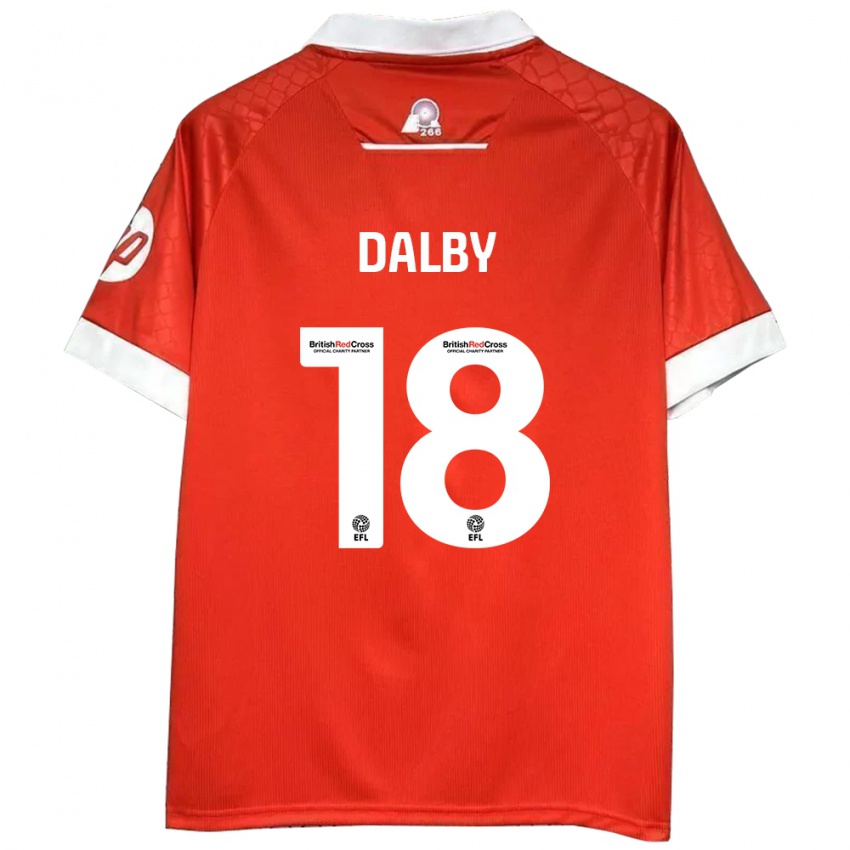 Pánské Sam Dalby #18 Červená Bílá Domů Hráčské Dresy 2024/25 Dres