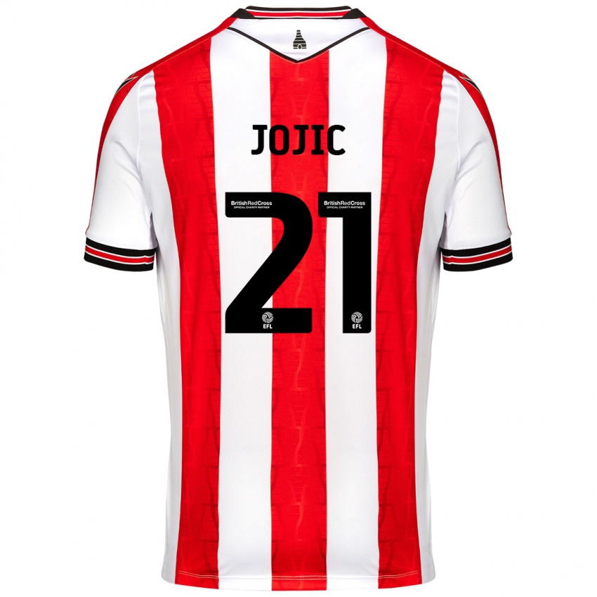 Pánské Nikola Jojic #21 Červená Bílá Domů Hráčské Dresy 2024/25 Dres