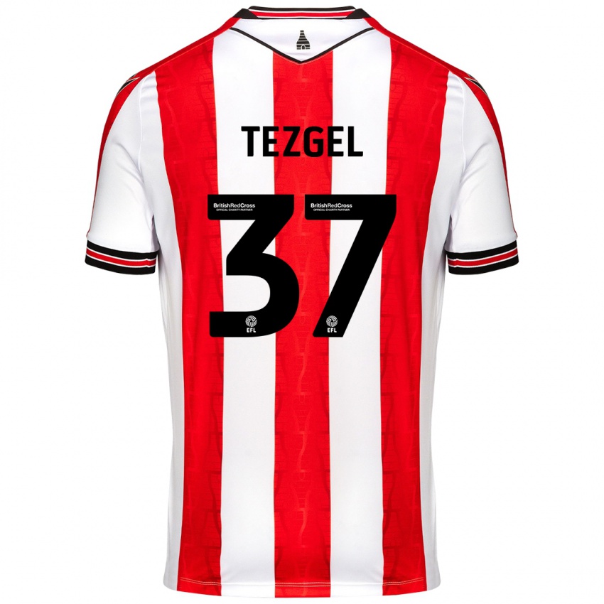 Pánské Emre Tezgel #37 Červená Bílá Domů Hráčské Dresy 2024/25 Dres