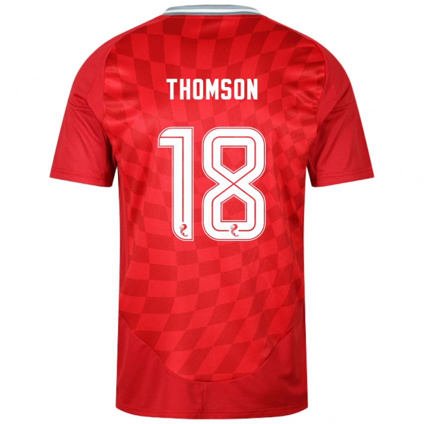 Pánské Eva Thomson #18 Červený Domů Hráčské Dresy 2024/25 Dres