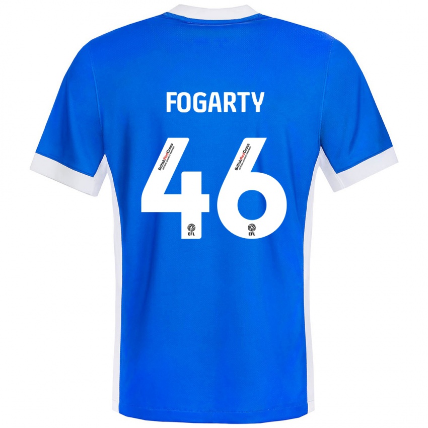 Pánské Tom Fogarty #46 Modrá Bílá Domů Hráčské Dresy 2024/25 Dres