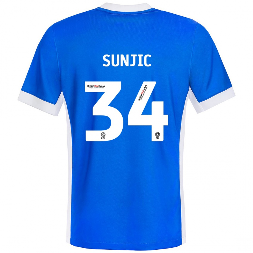 Pánské Ivan Sunjic #34 Modrá Bílá Domů Hráčské Dresy 2024/25 Dres