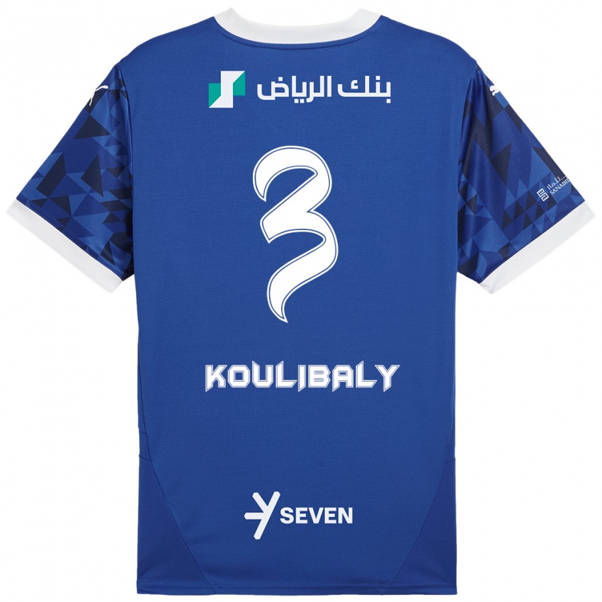 Pánské Kalidou Koulibaly #3 Tmavě Modrá Bílá Domů Hráčské Dresy 2024/25 Dres