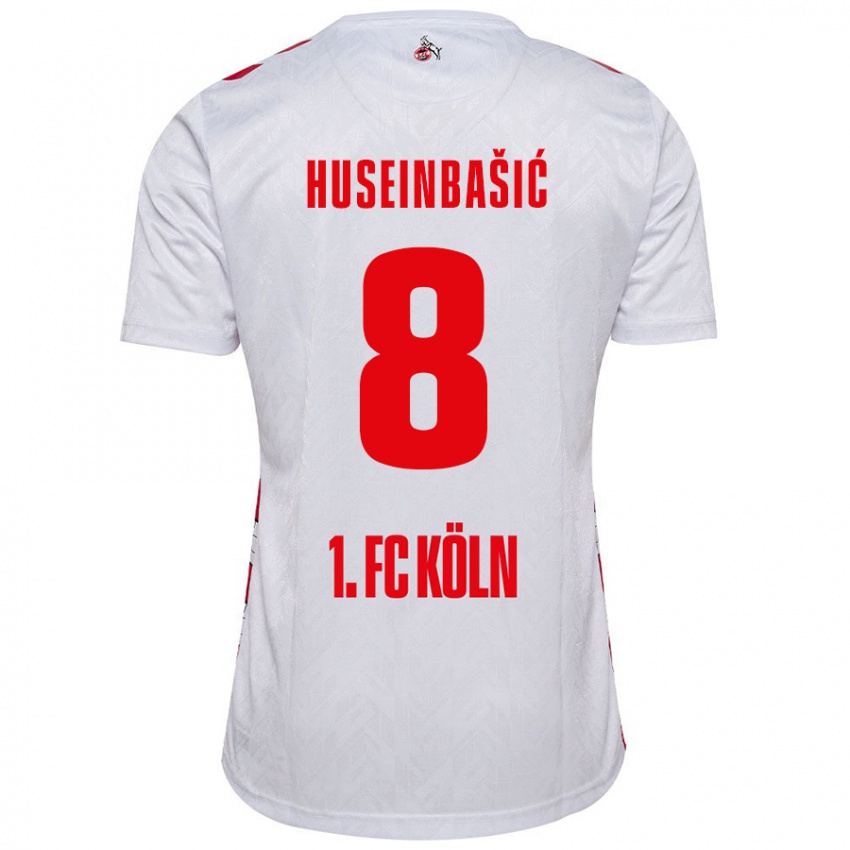 Pánské Denis Huseinbasic #8 Bílá Červená Domů Hráčské Dresy 2024/25 Dres