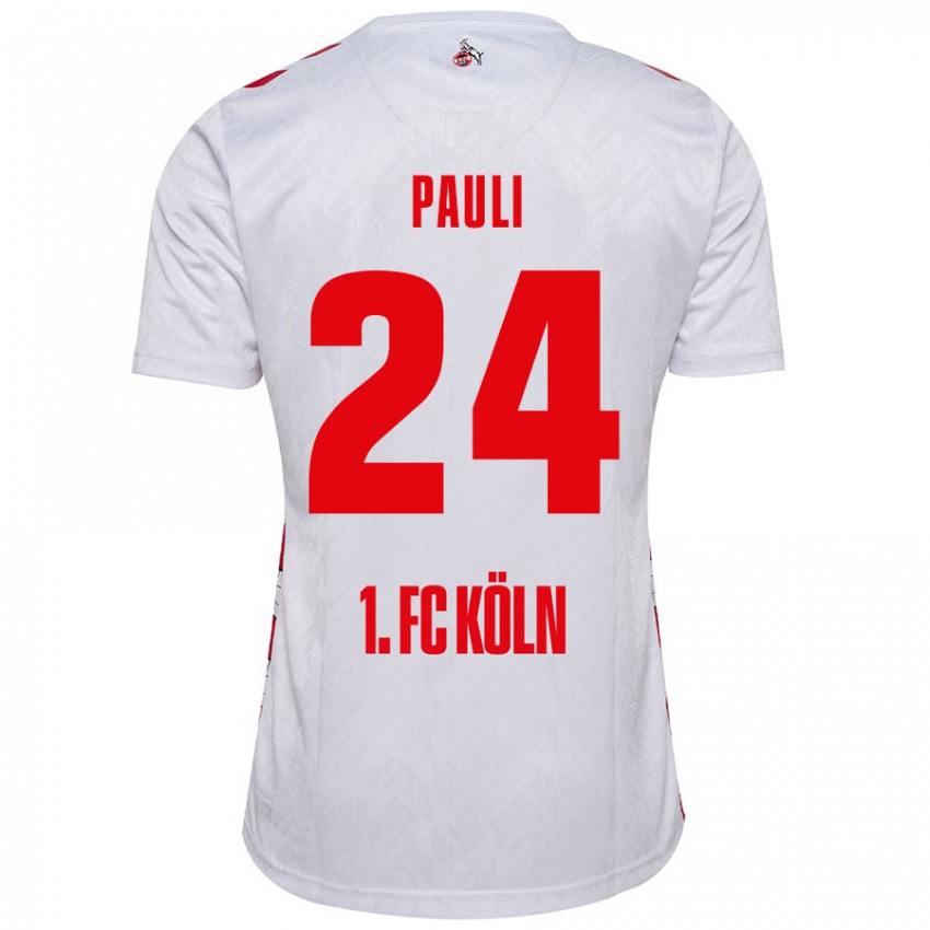 Pánské Julian Pauli #24 Bílá Červená Domů Hráčské Dresy 2024/25 Dres