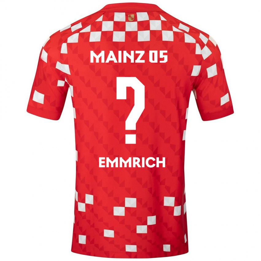 Pánské Robin Emmrich #0 Bílá Červená Domů Hráčské Dresy 2024/25 Dres