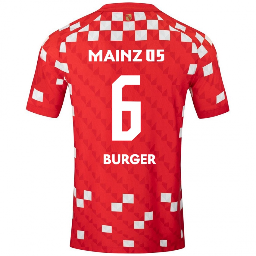 Pánské Korbinian Burger #6 Bílá Červená Domů Hráčské Dresy 2024/25 Dres