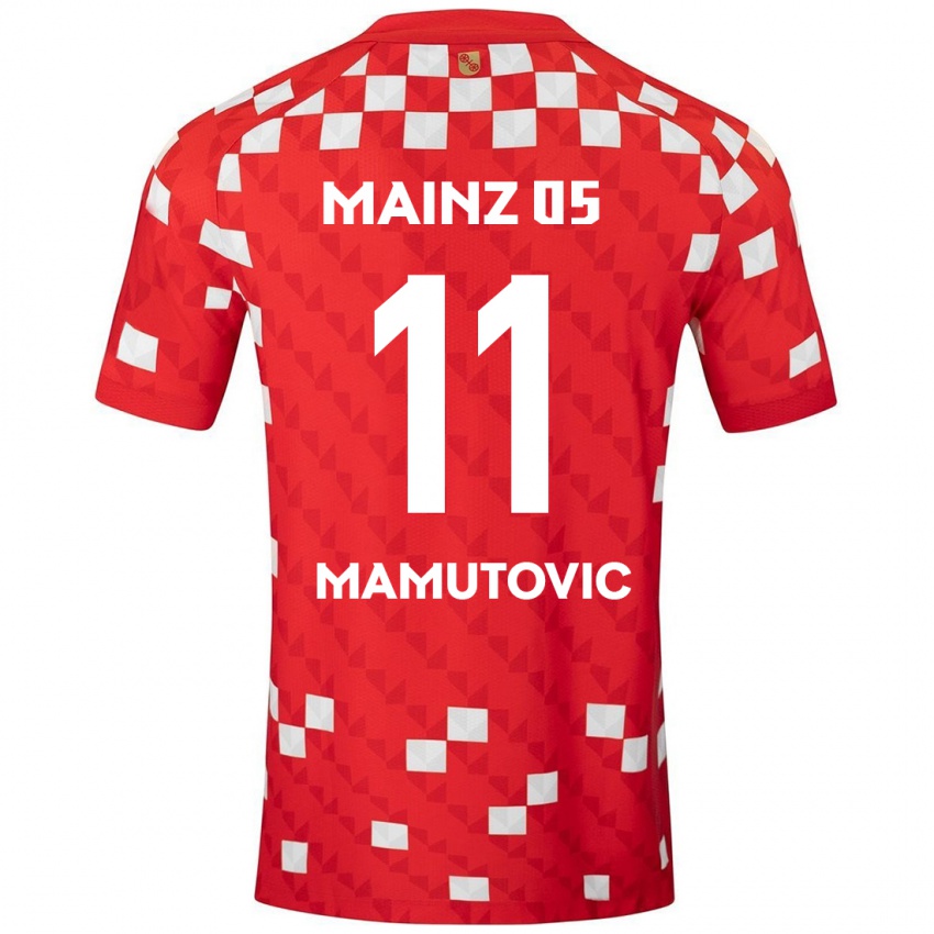 Pánské David Mamutovic #11 Bílá Červená Domů Hráčské Dresy 2024/25 Dres