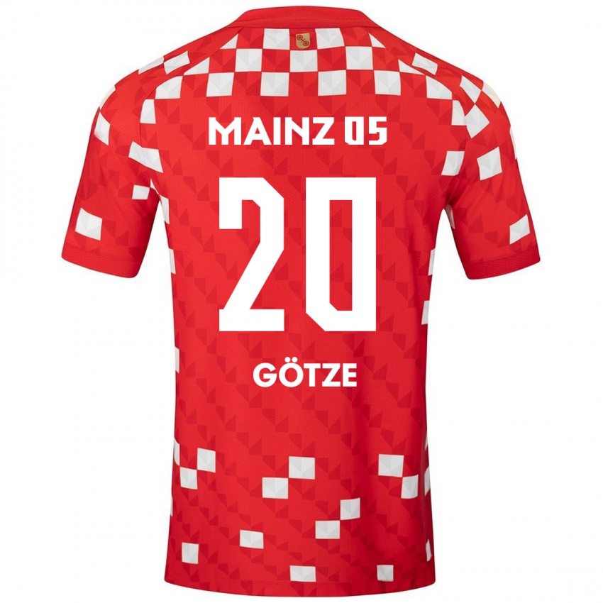 Pánské Justus Götze #20 Bílá Červená Domů Hráčské Dresy 2024/25 Dres