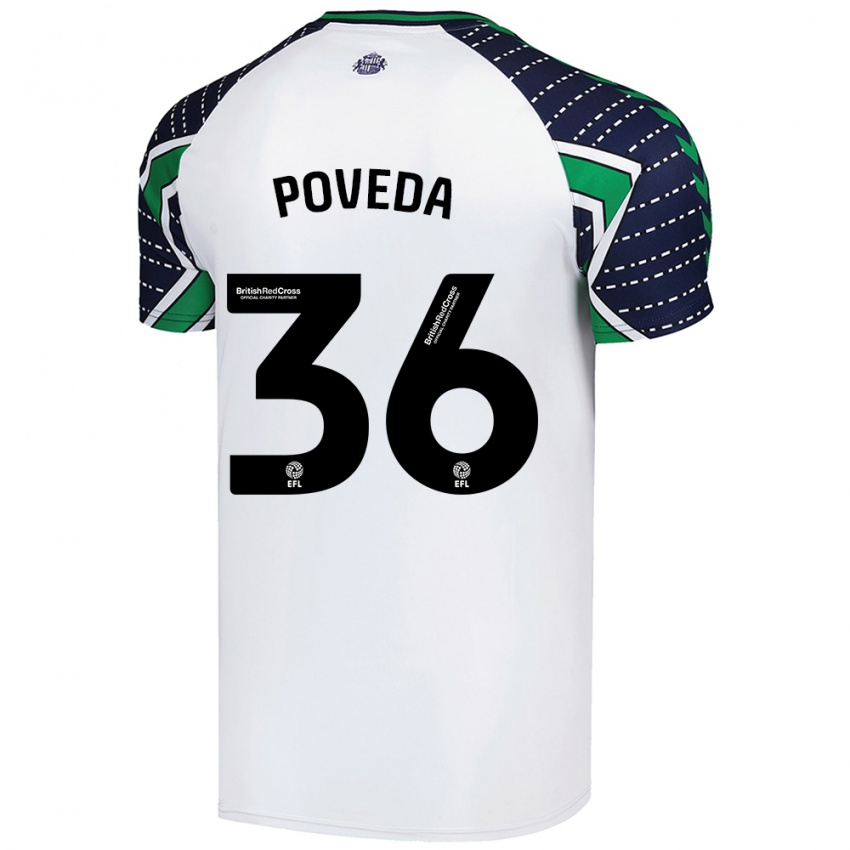 Pánské Ian Poveda #36 Bílý Daleko Hráčské Dresy 2024/25 Dres