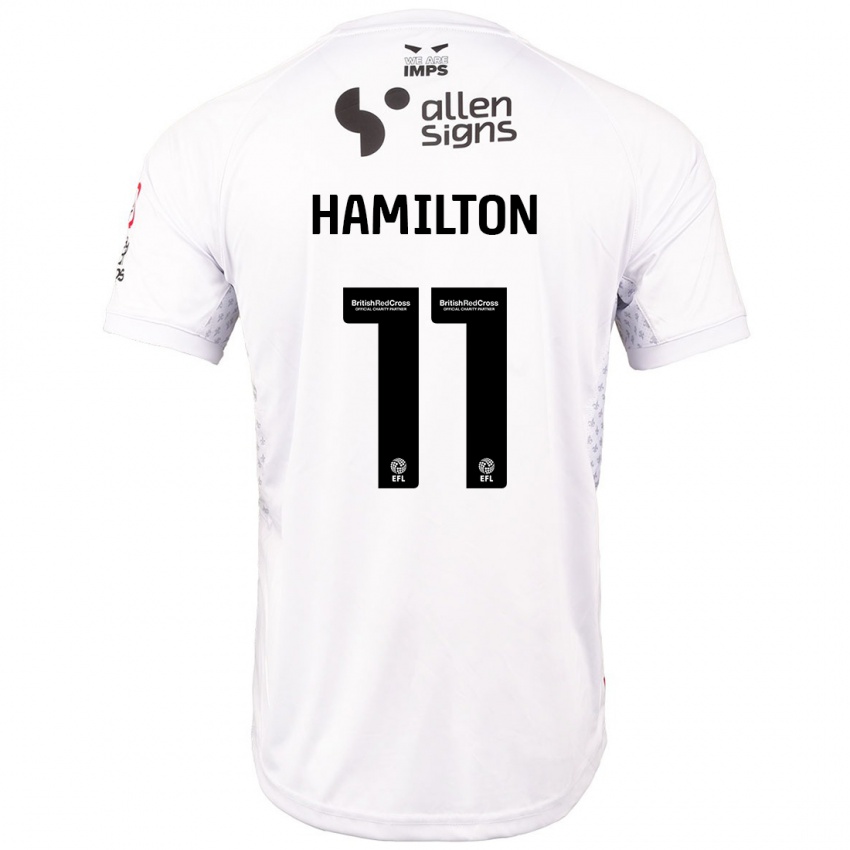 Pánské Ethan Hamilton #11 Červená Bílá Daleko Hráčské Dresy 2024/25 Dres