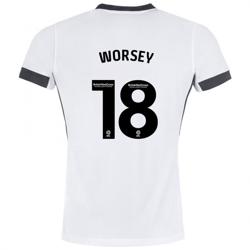 Pánské Louanne Worsey #18 Bílá Černá Daleko Hráčské Dresy 2024/25 Dres