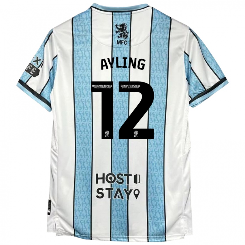 Pánské Luke Ayling #12 Bílá Modrá Daleko Hráčské Dresy 2024/25 Dres