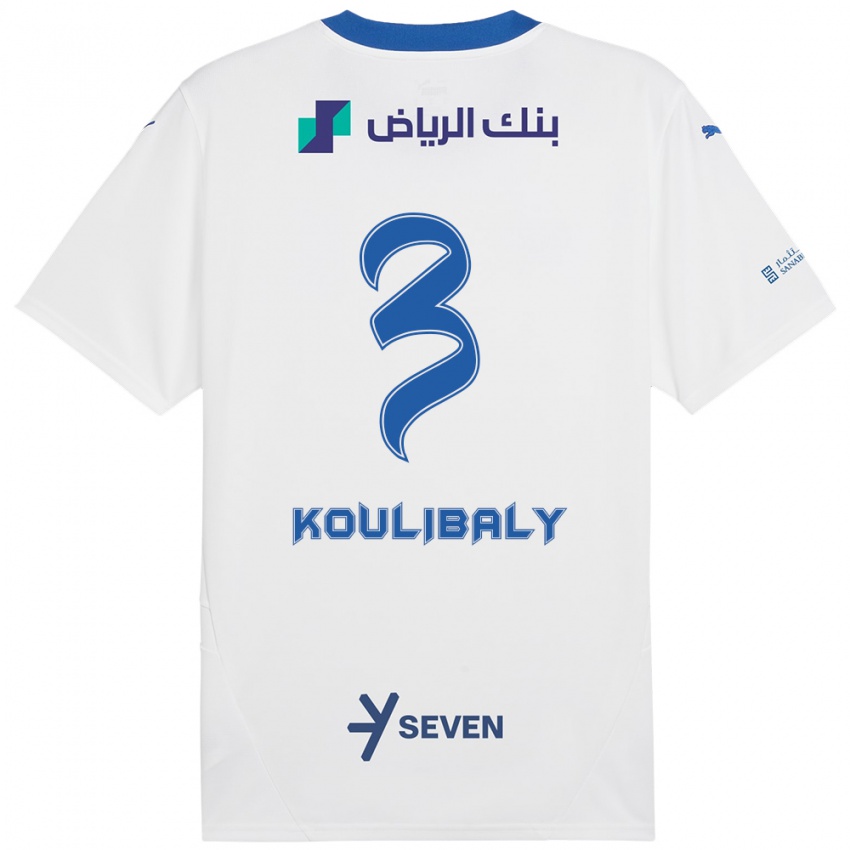 Pánské Kalidou Koulibaly #3 Bílá Modrá Daleko Hráčské Dresy 2024/25 Dres