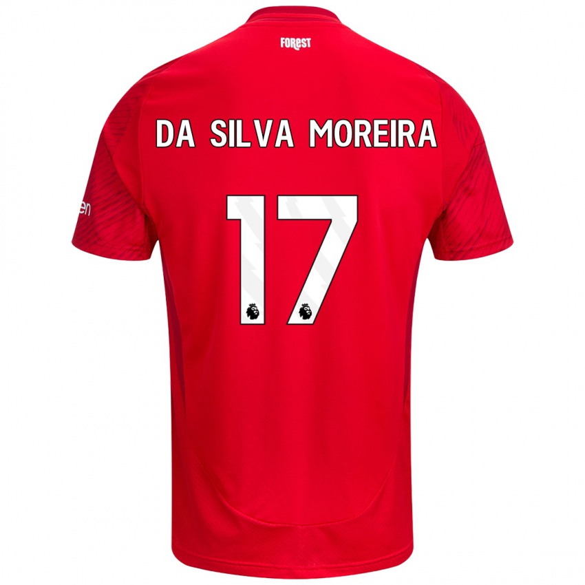 Dámské Eric Da Silva Moreira #17 Červená Bílá Domů Hráčské Dresy 2024/25 Dres