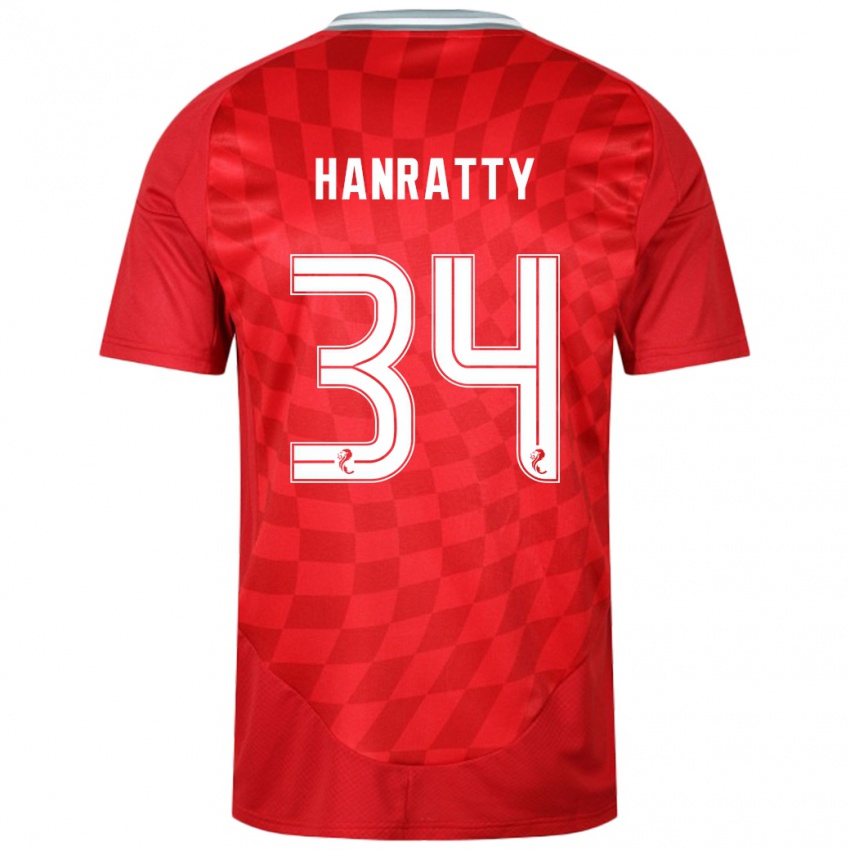 Dámské Kevin Hanratty #34 Červený Domů Hráčské Dresy 2024/25 Dres