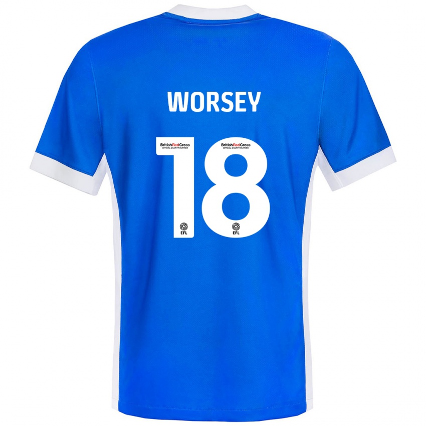 Dámské Louanne Worsey #18 Modrá Bílá Domů Hráčské Dresy 2024/25 Dres