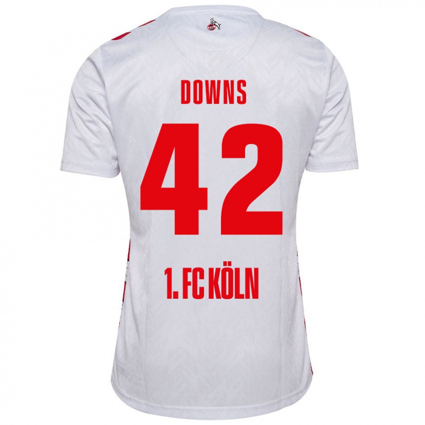 Dámské Damion Downs #42 Bílá Červená Domů Hráčské Dresy 2024/25 Dres