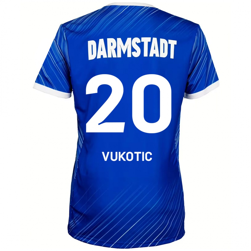 Dámské Aleksandar Vukotic #20 Modrá Bílá Domů Hráčské Dresy 2024/25 Dres