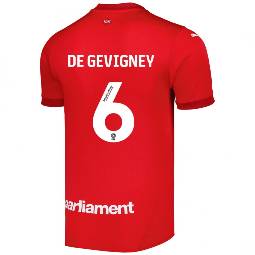 Dětské Maël De Gevigney #6 Červený Domů Hráčské Dresy 2024/25 Dres