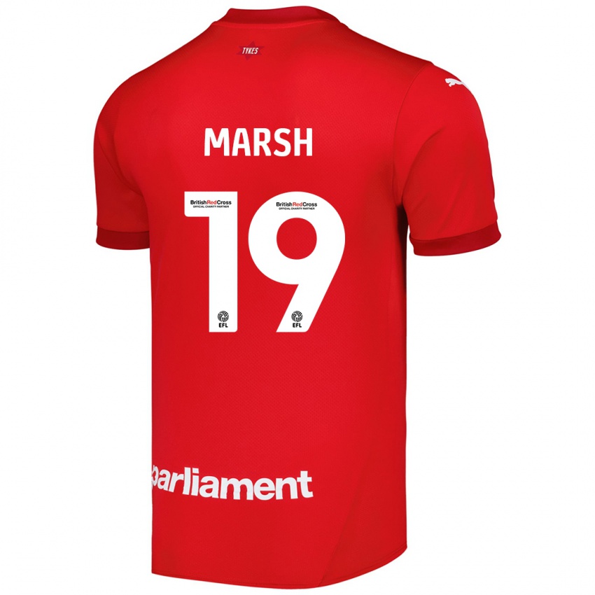 Dětské Aiden Marsh #19 Červený Domů Hráčské Dresy 2024/25 Dres