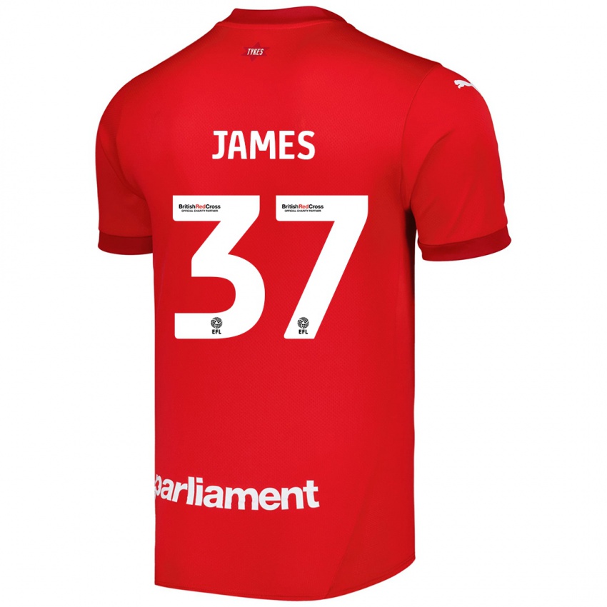 Dětské Nathan James #37 Červený Domů Hráčské Dresy 2024/25 Dres