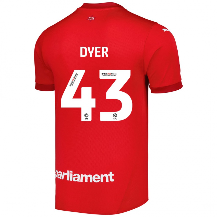 Dětské Josiah Dyer #43 Červený Domů Hráčské Dresy 2024/25 Dres