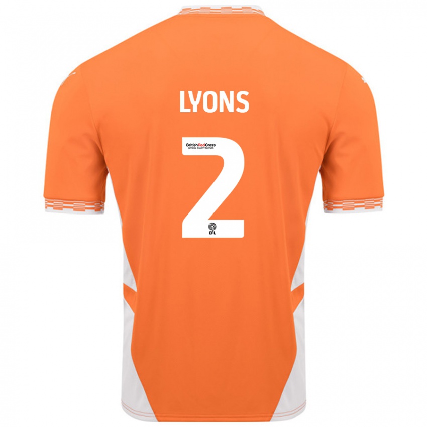 Dětské Andy Lyons #2 Oranžová Bílá Domů Hráčské Dresy 2024/25 Dres