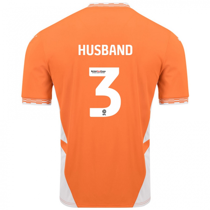 Dětské James Husband #3 Oranžová Bílá Domů Hráčské Dresy 2024/25 Dres