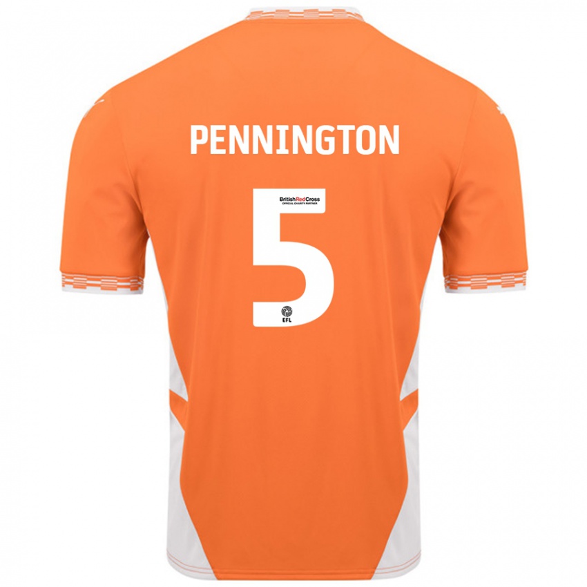 Dětské Matthew Pennington #5 Oranžová Bílá Domů Hráčské Dresy 2024/25 Dres