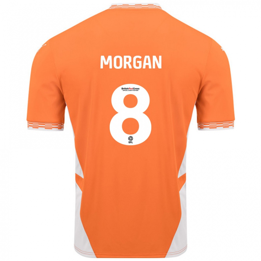 Dětské Albie Morgan #8 Oranžová Bílá Domů Hráčské Dresy 2024/25 Dres