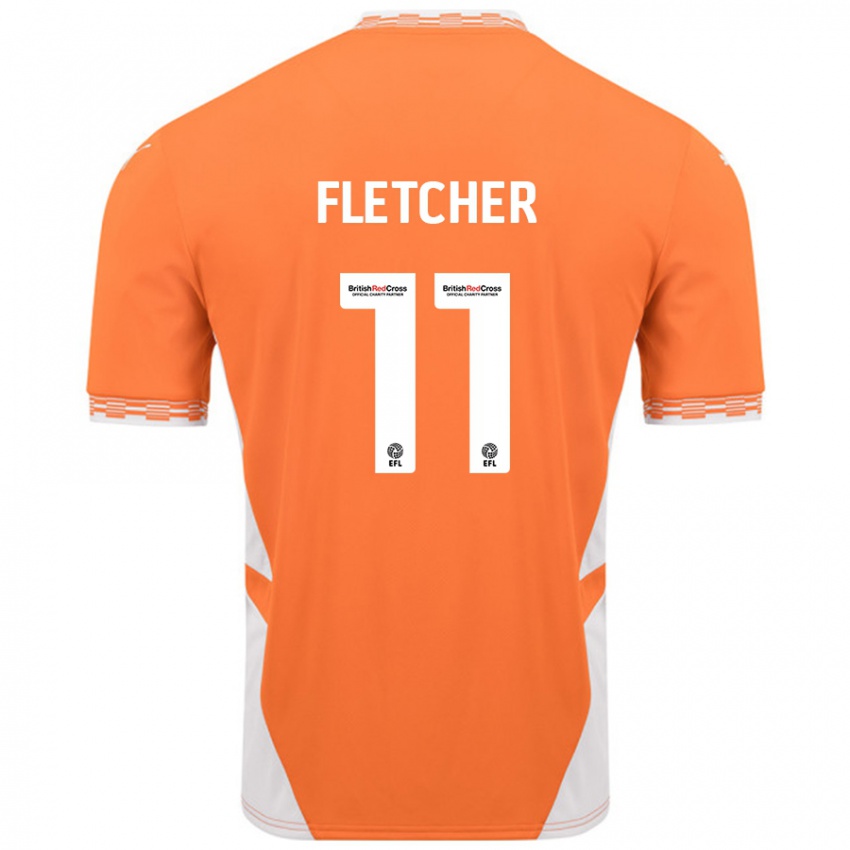 Dětské Ashley Fletcher #11 Oranžová Bílá Domů Hráčské Dresy 2024/25 Dres