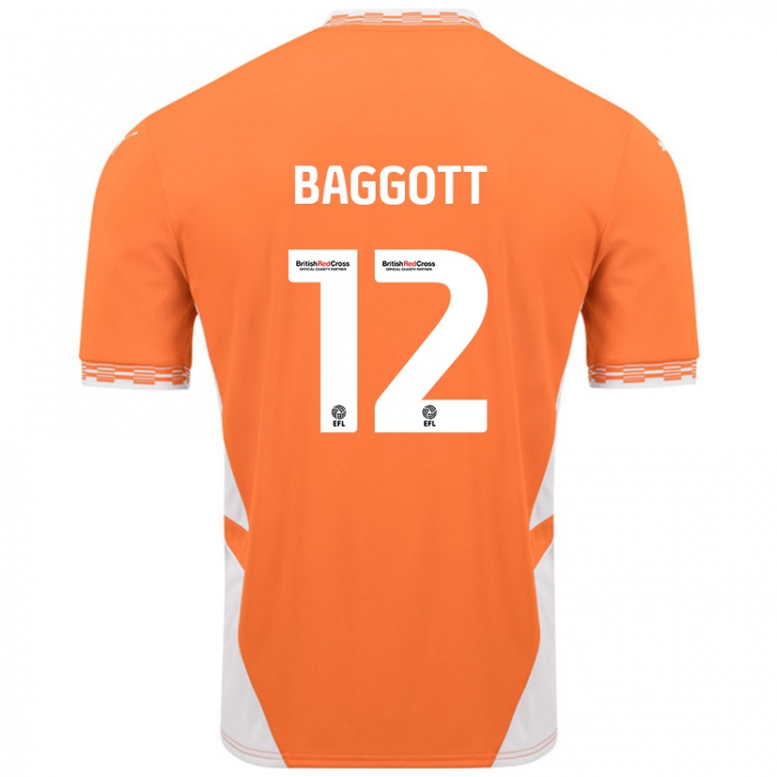 Dětské Elkan Baggott #12 Oranžová Bílá Domů Hráčské Dresy 2024/25 Dres