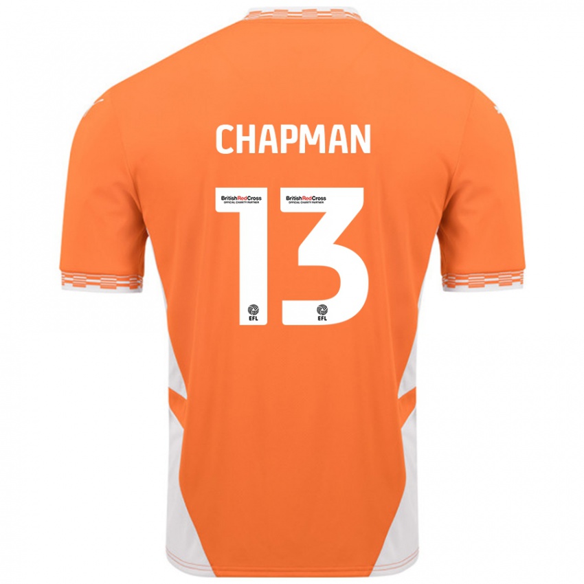 Dětské Mackenzie Chapman #13 Oranžová Bílá Domů Hráčské Dresy 2024/25 Dres