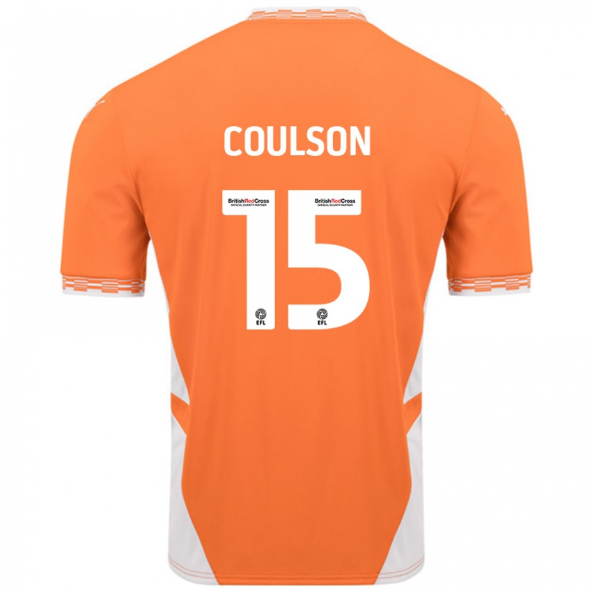 Dětské Hayden Coulson #15 Oranžová Bílá Domů Hráčské Dresy 2024/25 Dres