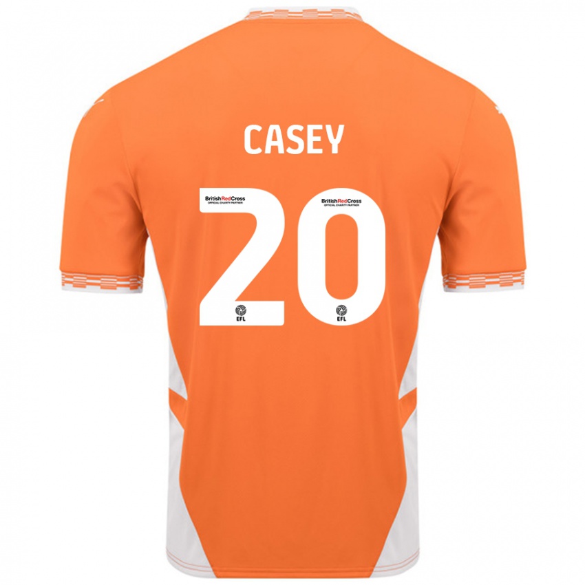 Dětské Oliver Casey #20 Oranžová Bílá Domů Hráčské Dresy 2024/25 Dres