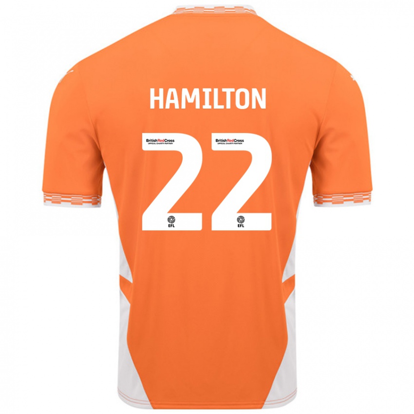 Dětské Cj Hamilton #22 Oranžová Bílá Domů Hráčské Dresy 2024/25 Dres