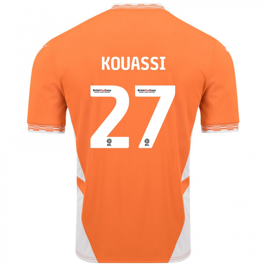 Dětské Kylian Kouassi #27 Oranžová Bílá Domů Hráčské Dresy 2024/25 Dres