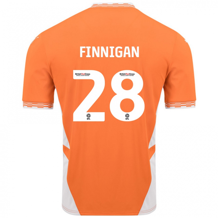 Dětské Ryan Finnigan #28 Oranžová Bílá Domů Hráčské Dresy 2024/25 Dres