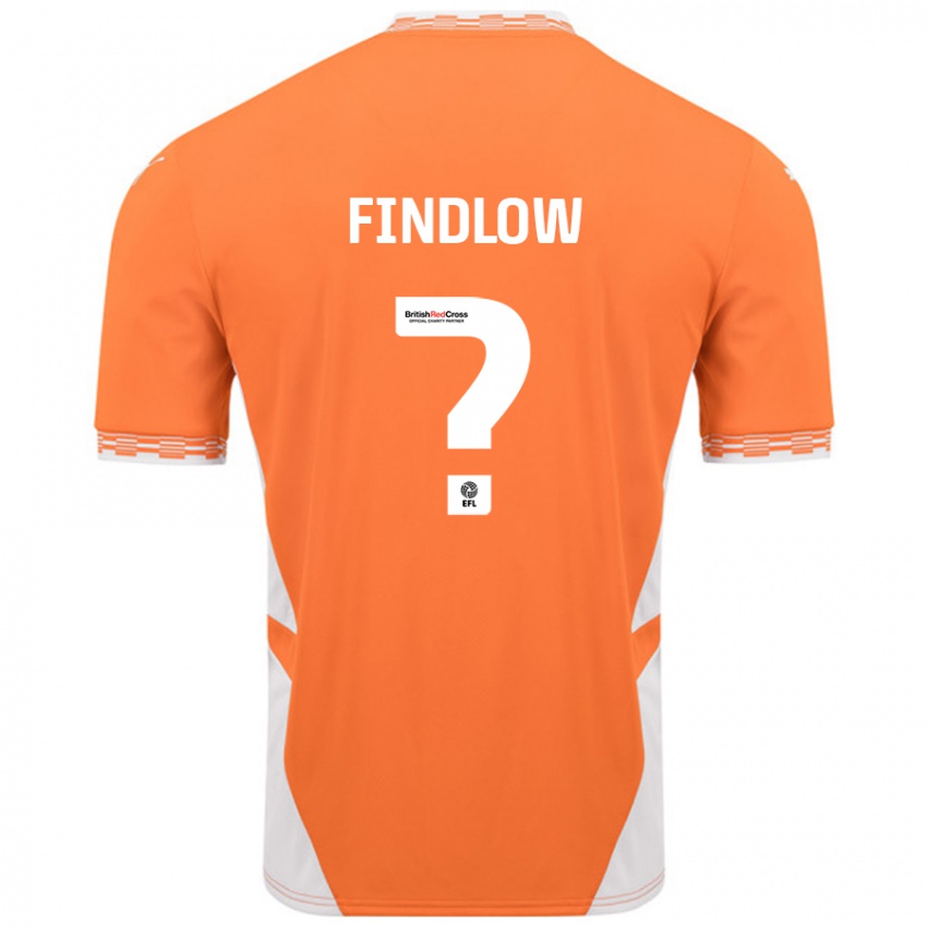 Dětské Luke Findlow #0 Oranžová Bílá Domů Hráčské Dresy 2024/25 Dres