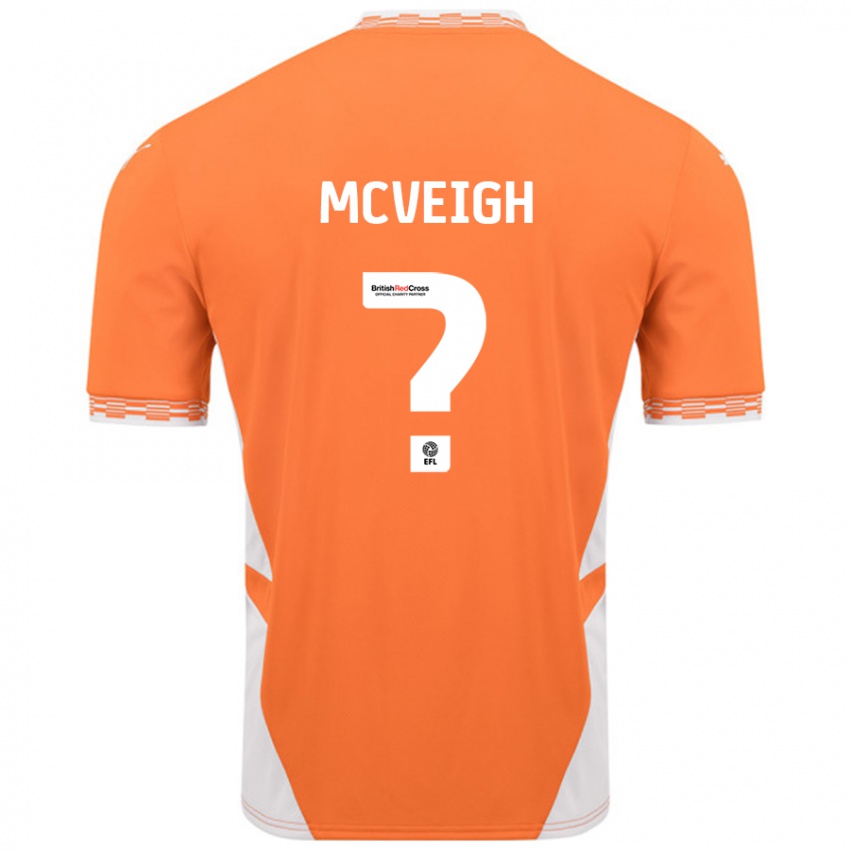 Dětské Conor Mcveigh #0 Oranžová Bílá Domů Hráčské Dresy 2024/25 Dres