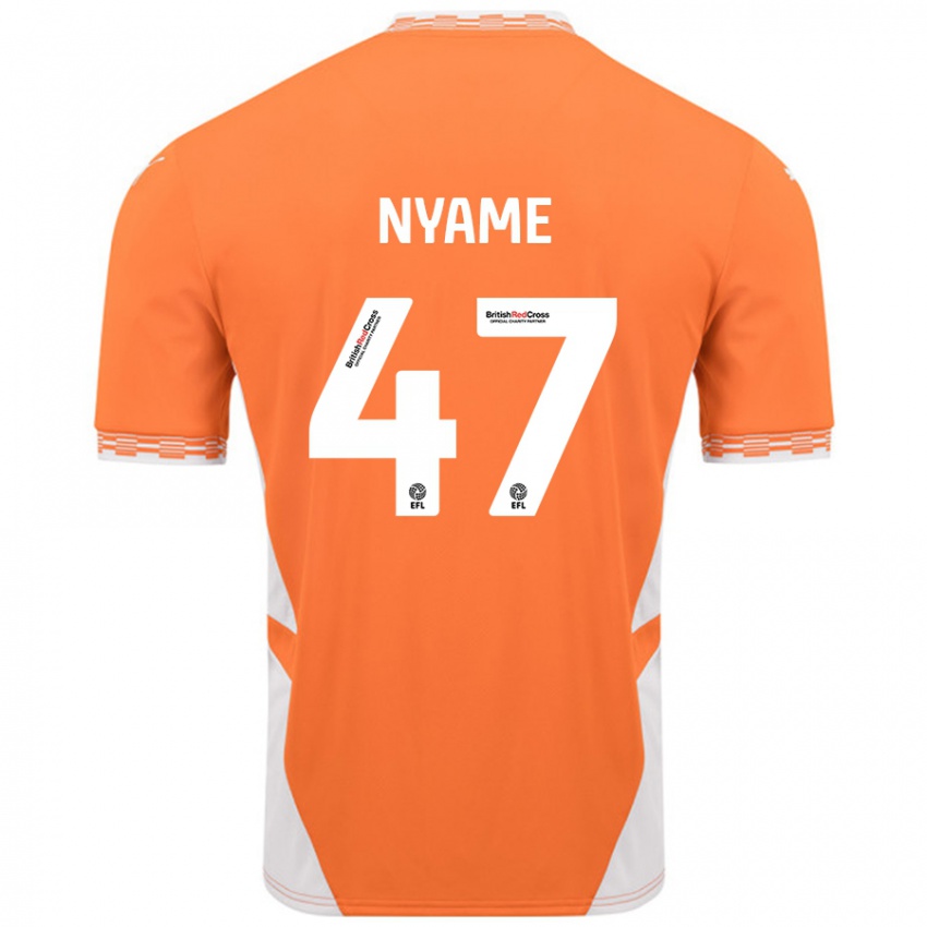 Dětské Josh Nyame #47 Oranžová Bílá Domů Hráčské Dresy 2024/25 Dres