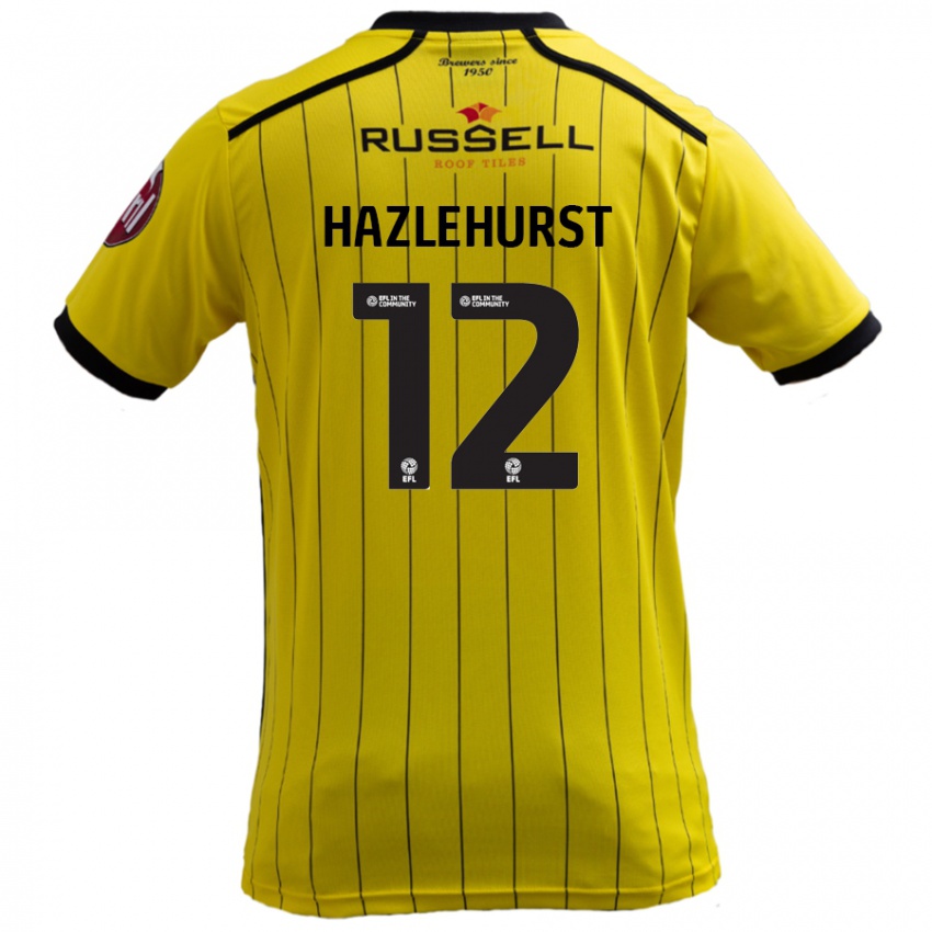 Dětské Jack Hazlehurst #12 Žluť Domů Hráčské Dresy 2024/25 Dres