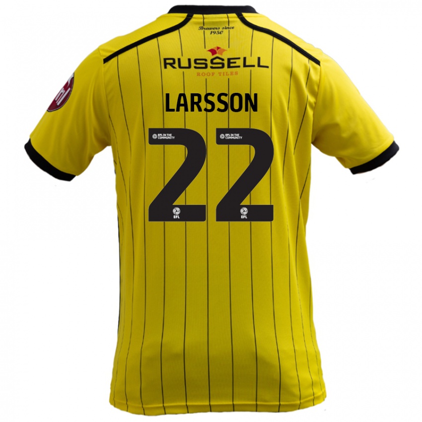 Dětské Julian Larsson #22 Žluť Domů Hráčské Dresy 2024/25 Dres